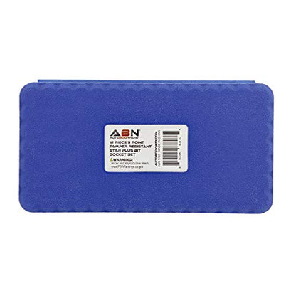 ABN Torx Plus Socket Set Star Bit Set, 5 Star Tamper Proof Bit Set, Tamper Proof – 12-Piece Torx Set
