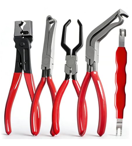 5-Piece Automotive Electrical Disconnect Pliers Kit, Hose Clamp Pliers Set, Terminal Removal Tool for Car Wire Harness, Sensor Plug & Trim Clip - Professional Auto Repair Tools (1 Set)
