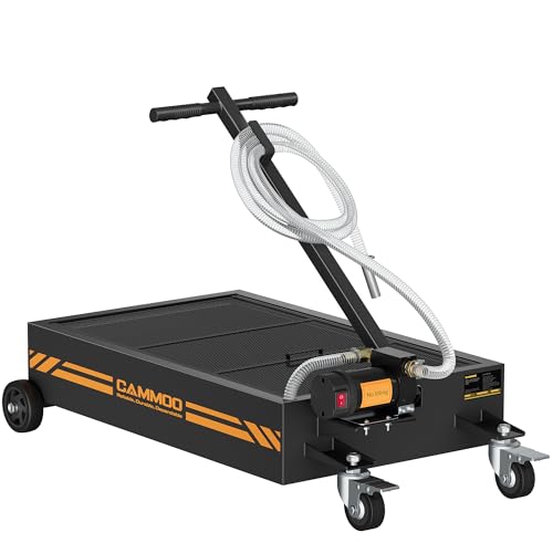 CAMMOO 15 Gal Electric Oil Drain Pan, 110V High-Flow Pump, 9.8 FT Hose, 200 W Motor, 2 Locking Swivel Casters and 2 Directional Wheels Stable, Folding Handle, Heavy-Duty for Trucks, RVs, SUVs, Black - color: Black