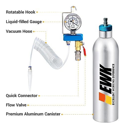 EWK Fuel Injection Cleaning Canister, Vacuum Intake Valve & Combustion Chamber Cleaner Tool for Gasoline Engines, Vacuum System Pressure Test