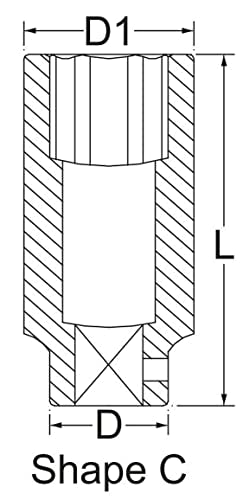 Chicago Pneumatic S841D - 1 Inch Square Drive, 2-9/16 Inch, Deep, Shape C, 6 Point, Impact Socket - size: 2-9/16 Inch - Deep, style: SAE / 1" Square Drive