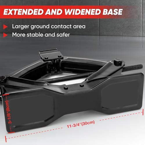 SHALL Car Jack 2 Ton (4409 lbs), Scissor Car Jack Kit with Extended & Widened Base, 360° Rotatable Rubber Pad, Tire Changing Kit with Ratchet & Lug Wrench - Scissor Lift Jacks for Cars, SUV, MPV