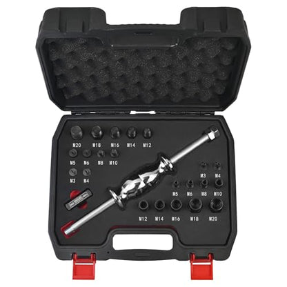 24-Piece Slide Hammer Set, Dowel Pin Puller - Remove Bushings, Bearings, Dowel Pins, Seals, and Frozen Parts with Attachments
