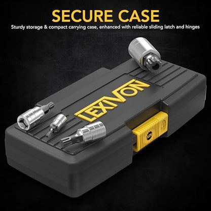 LEXIVON XZN Triple Square Spline Bit Socket Set, Premium S2 Alloy Steel | 10-Piece European Style M4 - M18 Set | Enhanced Storage Case (LX-145) - size: XZN M4 - M18