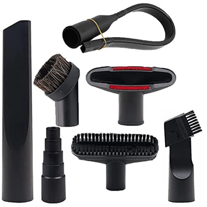 1 1/4" Vacuum Accessories and Attachments for Shop Vac Household Cleaning Vacuum Brush Attachment Nozzle Flexible Crevice Tool with 1 7/8" 1 3/8" to 1" Hose Adapter, 7 Pack