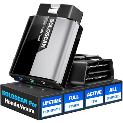 Kingbolen Soloscan for Honda Acura OBD2 Scanner Bluetooth, Bidirectional Test Full System Diagnostic Scan Tool for Android & iOS, All Reset Services, AutoVin, Lifetime No Subscriptions