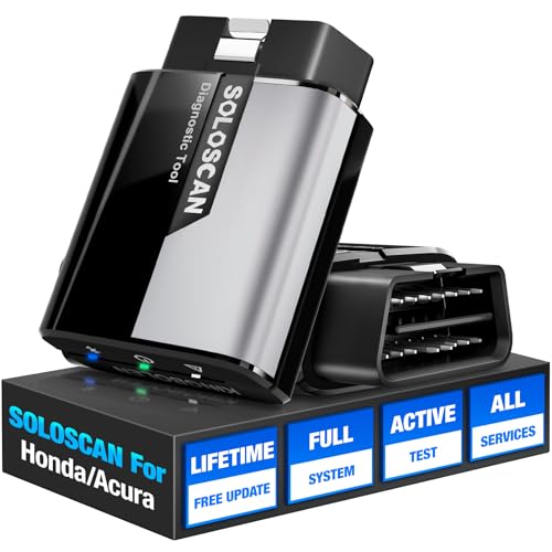 Kingbolen Soloscan for Honda Acura OBD2 Scanner Bluetooth, Bidirectional Test Full System Diagnostic Scan Tool for Android & iOS, All Reset Services, AutoVin, Lifetime No Subscriptions
