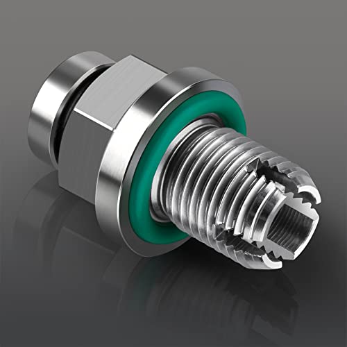 M12.1-1.5 x 15mm Oversize Piggyback Oil Drain Plug, Stainless Steel Self Tapping Oil Pan Thread Repair Kit - size: M12.1-1.5 x 15mm