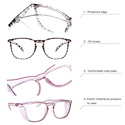 JOO'RTI Anti-Fog Safety Goggles Anti-Blue Light Saftey Glasses Anti-Dust Protective Eyewear for Women and Men - color: 2packs(lilac & Demi)