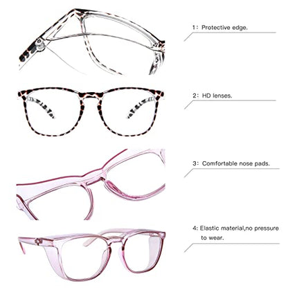 JOO'RTI Anti-Fog Safety Goggles Anti-Blue Light Saftey Glasses Anti-Dust Protective Eyewear for Women and Men - color: 2packs(lilac & Demi)