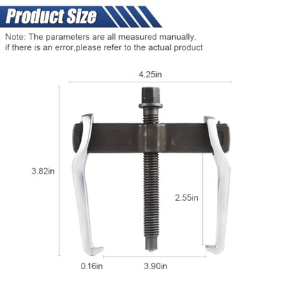 2-Jaw Gear Puller 4 Inch, Adjustable Two Jaws Bearing Puller for Pulley Flywheel Gear Removal – Heavy Duty Steel Puller Tool for Internal & External Use, Non-Slip Grip with Hexagonal Screw
