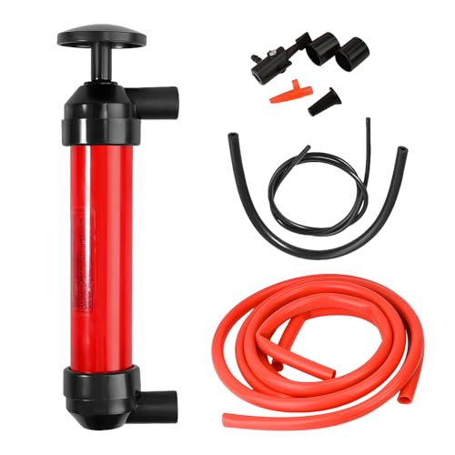 Car Siphon Fluid Transfer Pump, Multi-Use Manual Siphon Pumps for Gas Oil & Fluid Transfer, Portable Hand Inflation Pump Oil Extractor with Air Hose, Car Accessories