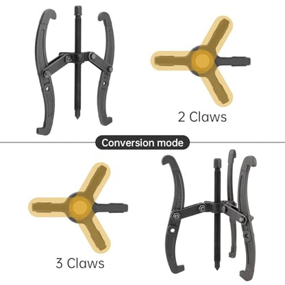 ChgImposs 14 Inch 2 Jaw / 3 Jaw Gear Puller, Multifunction Standard Carbon Steel Bearing Puller with 4 Single Hole Claw Pullers for Car/Mechanical Repairing - size: 14Inch