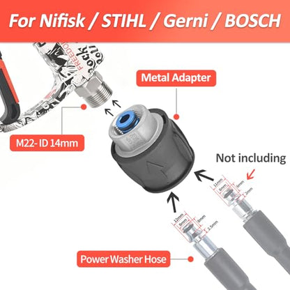 BEAR FORCE High-pressure Water Gun Painted with American-style Elements M22-ID14mm Inlet Max 3000Psi & Foam Cannon 32oz, for Bosch, Nilfisk, Sun Joe, Koblenz, Truper Electric Pressure Washer, Car Wash - size: E. For Bosch, For Koblenz