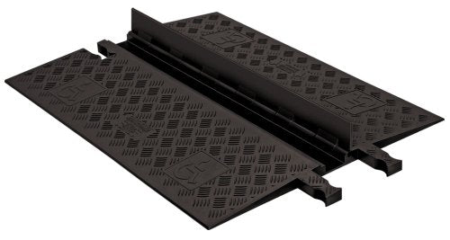 Checkers 1 Channel Low Profile Drive Over Cable Protector with Built in ADA Compliant Ramp, Heavy Duty Loads up to 46,000 Pounds, Polyurethane Construction, Black/Black, GD1X75-B/B - color: Black, style: ADA Compliant