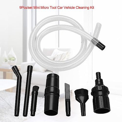 Vacuum Attachments, 9Pcs Vacuum Accessories, Micro Universal Vacuum Attachments Mini Vacuum Cleaner Attachments Brush Nozzle Vacuum Cleaner Attachments Universal for Car