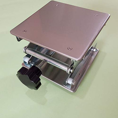 LabZhang 6" x 6" Stainless Steel Lab Jack Scissor Stand Platform Table | Lab Lift Stand Scientific Scissor Lifting Jack Platform,Expandable Lift Height Range 74mm-275mm Maximum Support Weight 25kg - size: 6x6