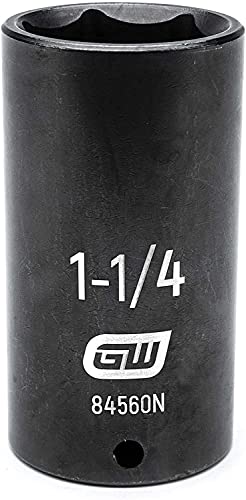 GEARWRENCH 19 Piece 1/2 Inch Drive 6 Point Impact Socket Set, Deep, SAE - 84934N