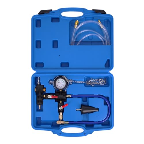 MOCA Professional Cooling System Vacuum Purge & Refill Tool Kit Universal Vacuum Antifreeze Change Filler Setwith Universal Adapters, Case and Hoses for Car, Van, SUV or Truck