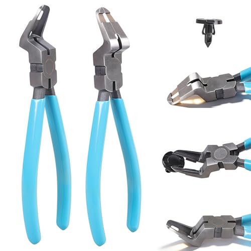 Panel Clip Removal Pliers, Mutipurpose Diagonal Cutting Pliers, Car Push Retainer Rivet Trim Pry Puller, Industrial Grade Steel Diagonal Cutting Plier with Spring and Ergonomic Rubber Handle