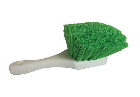 Soft Bristle Wheel Cleaning Brush 2.5" Bristle & 8.5" Short Handle - 2 Pack | Chemical-resistant soft bristle brush with ergonomic short handle for cleaning wheels, fenders, and automotive surfaces - color: Short Handle, size: Pack of 2
