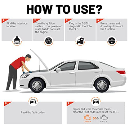 Universal OBD II Scanner, Professional OBD2 Engine Fault Code Reader CAN Diagnostic Scan Tool for All OBD II Protocol Cars (YA003) - color: YA003