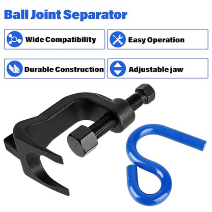 25112 Ball Joint Separator, Adjustable Ball Joint Puller with 2-3/8" Opening Range, Heavy Duty Ball Joint Removal Tool for Cars, Trucks & SUVs, with Lower Control Arm Prying Tool