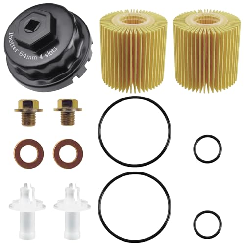 Oil Change Tool Kit, 04152-YZZA1 Oil Filter tool, Oil Filter Wrench, Drain Plug, Gasket for Select Toyota, Tacoma, Camry, Tundra, RAV4, Highlander, Lexus ES/RX/Sienna