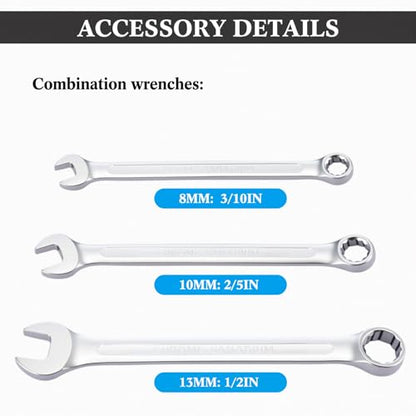 26 Pcs Motocross Tool Kit Include Combination Wrench, Hexagonal Bit, Bits, Sleeve, Screwdriver, Drive T-handle Driver, Drive Adapter, Needle-nose Pliers, Cable Ties (Classic Style)