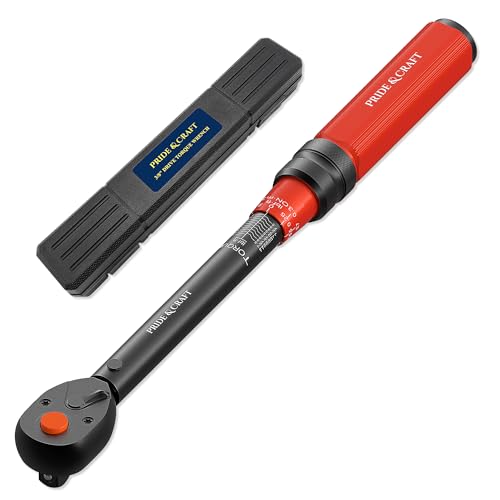PRIDE&CRAFT 3/8 Inch Drive Click Torque Wrench, 3% High Precision Adjustable Dual Direction, 72-Tooth, 5-50 lbf.ft/6.8-68 Nm Torque Wrench for Bike, Motorcycle and Car Repair, Orange Black - color: Orange Black