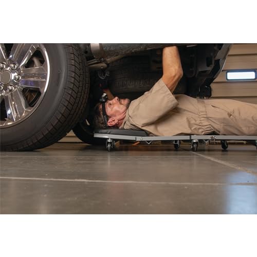 Performance Tool W85018 40-Inch Folding Creeper Rolling Seat, All-in-One Adjustable Roller Garage Chair, Lay Down or Sit, 330LBS Capacity Under Car Roller Creeper with 6 Swivel Casters - style: 2-in-1 40" Z-Frame Folding Creeper