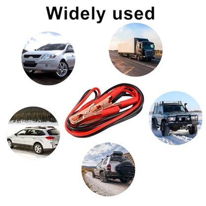 Jumper Cable – 500 a Heavy‑Duty Battery Cable for Truck, 1‑Gauge Copper‑clad Aluminum Wire | All‑Weather PVC Insulated Clamps, Car Battery Booster, Jump Start Kit, Automotive Power Lead