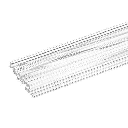 HARFINGTON 2set(10pcs) Plastic Welding Rods 8inch Round PC Welding Strips Welder Rods for Car Bumper Kayak Daily Repair Plastic Welder Car Bumpers, Clear