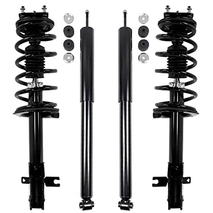 Detroit Axle - Front Struts with Coil Spring + Rear Shock Absorbers Replacement for 2007 2008 2009 2010 Mazda CX-9-4pc Set - size: 4AQ47247/Shock Kit
