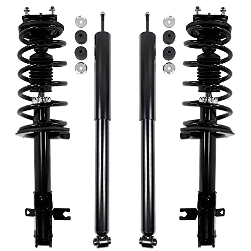Detroit Axle - Front Struts with Coil Spring + Rear Shock Absorbers Replacement for 2007 2008 2009 2010 Mazda CX-9-4pc Set - size: 4AQ47247/Shock Kit