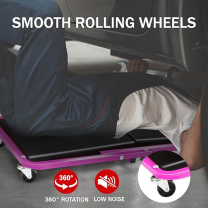 Foldable Z Creeper 2 in 1 Rolling Seat for Garage Shop Auto Repair | Purple 36 inch Low Profile Creeper with Wheels 330LBS Capacity - style: 36inch-Purple