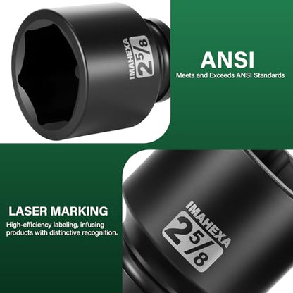 1" Drive Shallow Impact Socket,2-5/8 Inch SAE Jumbo Socket,CR-MO 6 Point for Easy Removal of Large Axle Nut（SAE) - size: 1 Inch Shallow 2-5/8", style: 1"Drive Shallow Impact Socket