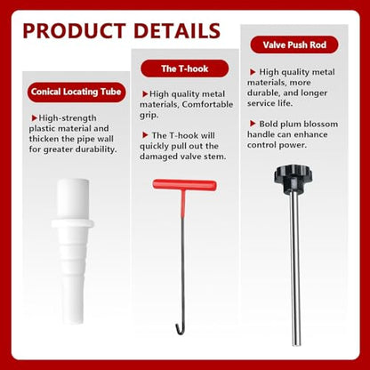 Lettry 38Pcs Quick Change Tire Valve Stem Core Tool Kit, TR412 TR413 TR414 Valve Replacement Tools, 8-Way Valve Tool Set for Car, ATV, Truck, Lawn Mower & Small Trailer, Fix Leaky Tire Valves