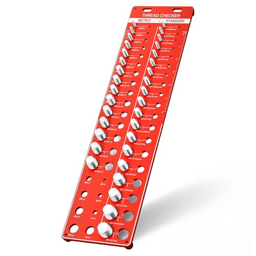Manalete Thread Checker, 42 Nut and Bolt Thread Checker, Screw Size and Thread Identifier Gauge with 19 Standard & 15 Metric & 8 Drill Bit Gauges, Bolt Size Finder for Quickly Identify Thread Sizes - size: 42 Gauges - 19 Inch & 15 Metric &8 Drill Gauges