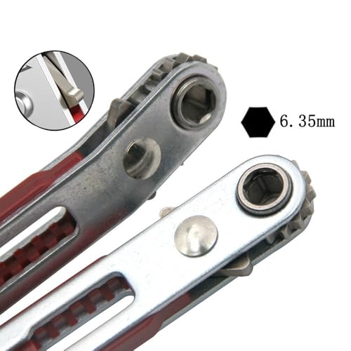 2 Pcs Multi-functional Reversible Ratchet Screwdriver Set, Offset Angled Handle, Cross Slotted Flat Screwdriver Bits, Dual Direction Forward Reverse Repair Hand Tools