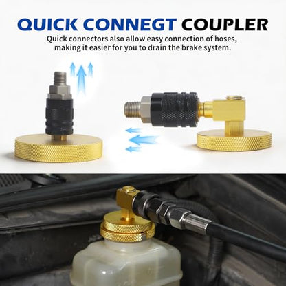 20PCS Brake Bleeder Kit, Aluminum Master Cylinder Bleeding Kit Tool | 4PCS Quick Connector for Honda, Toyota and Most Vehicles