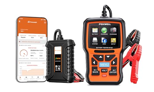 FOXWELL BT60 Car Battery Tester, 6V 12V Bluetooth Battery Load Tester & FOXWELL BT301 12V Car Battery Tester,