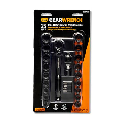 GEARWRENCH 25 Piece 3/8" Drive Pass Through Ratchet and Socket Set | GWX6PT25