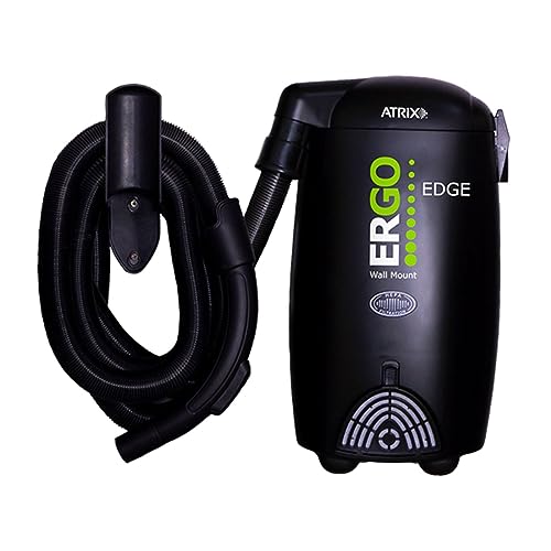 Atrix Ergo Edge Canister Shop Vac-Wall Mounted Garage Vacuum Cleaner with Built-in Dust Bag & Extendable Hose-Compact Black Design, 20 x 9 x 12 - size: Wall Mounted Bundle