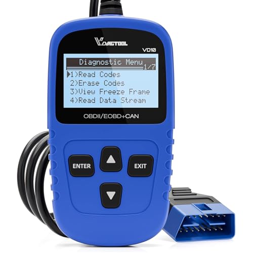 VDIAGTOOL VD10 OBD2 Scanner Code Reader Car Diagnostic Tool Engine Fault Code Reader for Turn Off CEL with Freeze Frame/I/M Readiness for All OBDII Protocol Cars, OBD2 Scanner Diagnostic Tool