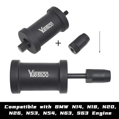 Fuel Injector Removal Tool, Injector Seal Replace Install Kit Fit for BMW | Compatible with BMW N14 N18 N20 N26 N47 N53 N54 N55 N57 N63 S63 B38 B48 B58 with Extended Slide Hammer Screws - size: SET