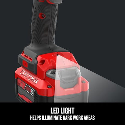 CRAFTSMAN V20 RP 1/2 inch Cordless Impact Wrench Kit, Brushless, 4Ah Battery and Charger Included (CMCF900M1) - style: Impact Wrench Kit