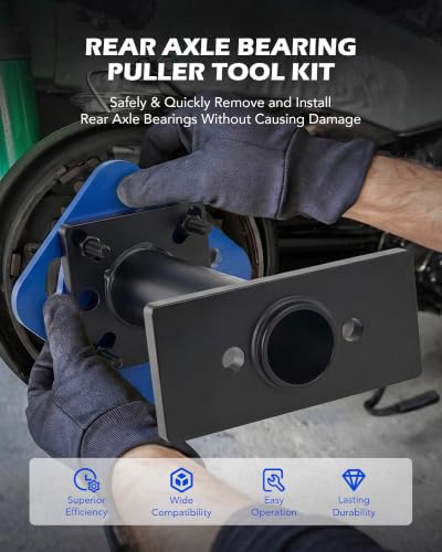 OMT Rear Axle Bearing Puller and Installer, Wheel Bearing Removal Tool | Compatible with 1995-1998 T100 1995-2004 Tacoma 1995-2020 4Runner 2000-2006 Tundra and 2004-2012 Hilux Pick-up - color: Black