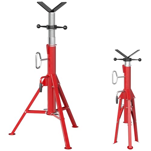 V-Type Pipe Stand 28”-52” Adjustable, 2500 Lbs Heavy Duty Steel | Fits 1/2”-12” Pipes, Foldable Portable, for Welding, Auto Repair & Threading - size: 28"-52" V-Type