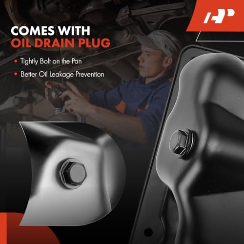 A-Premium Engine Oil Pan Sump with Drain Plug Compatible with Ram 1500 2011-2013, Dakota 2011 & Dodge Ram 1500 2005-2010, Durango 2000-2003, Dakota 2000-2010 & Mitsubishi Raider, V8 4.7L